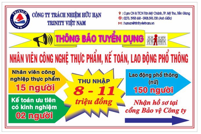 Công ty TNHH Trinity Việt Nam tuyển dụng nhân sự  