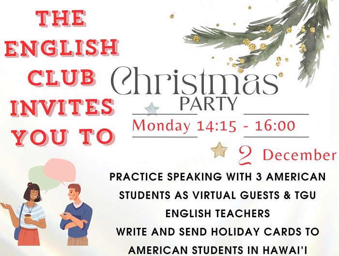 THE ENGLISH CLUB INVITES YOU TO