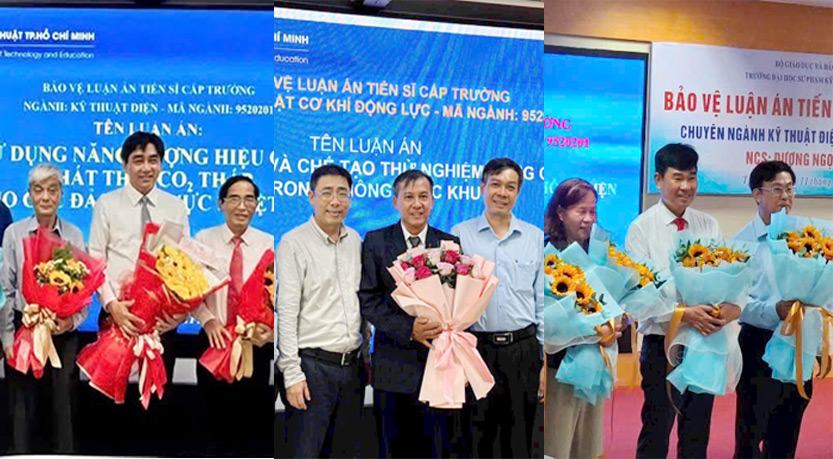 Ba nghiên cứu sinh của Trường Đại học Tiền Giang bảo vệ thành công luận án Tiến sĩ tại Trường Đại học Sư phạm Kỹ thuật TP. Hồ Chí Minh