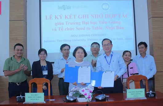 Ký kết biên bản ghi nhớ hợp tác giữa Trường Đại học Tiền Giang và tổ chức Seed to Table (Nhật Bản)