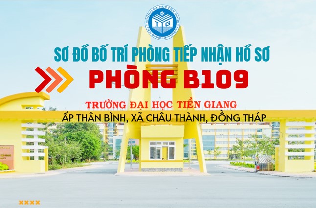 Sơ đồ bố trí phòng thu nhận hồ sơ nhập học của thí sinh trúng tuyển vào Trường Đại học Tiền Giang