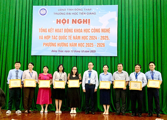 Trường Đại học Tiền Giang tổng kết hoạt động Khoa học Công nghệ và Hợp tác Quốc tế năm học 2024–2025, định hướng phát triển năm học 2025–2026