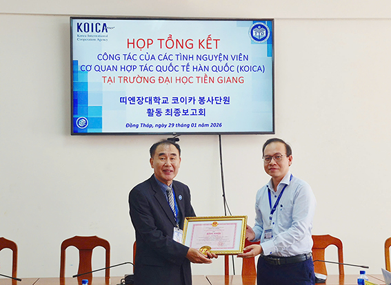 Trường Đại học Tiền Giang tổng kết hoạt động của hai tình nguyện viên KOICA, Hàn Quốc