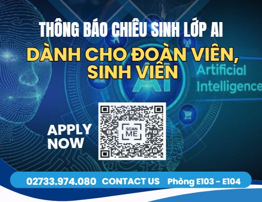 Thông báo về việc chiêu sinh lớp AI cho đoàn viên, sinh viên Trường Đại học Tiền Giang