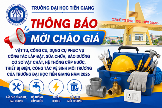 Thông báo mời chào giá vật tư, công cụ, dụng cụ phục vụ công tác lắp đặt, sửa chữa cơ sở vật chất