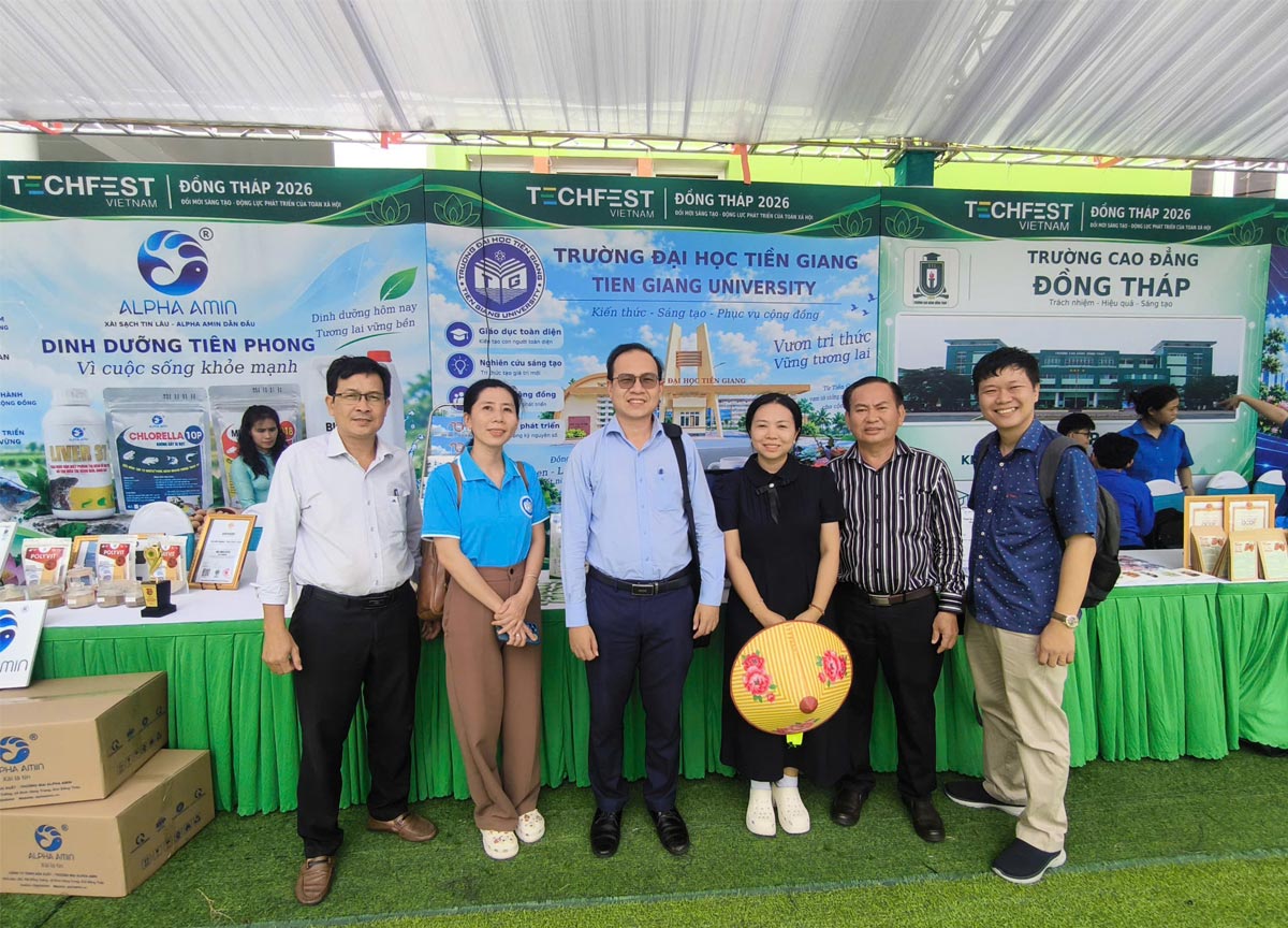 Trường Đại học Tiền Giang tham gia trưng bày sản phẩm khởi nghiệp và khoa học công nghệ tại Techfest Đồng Tháp